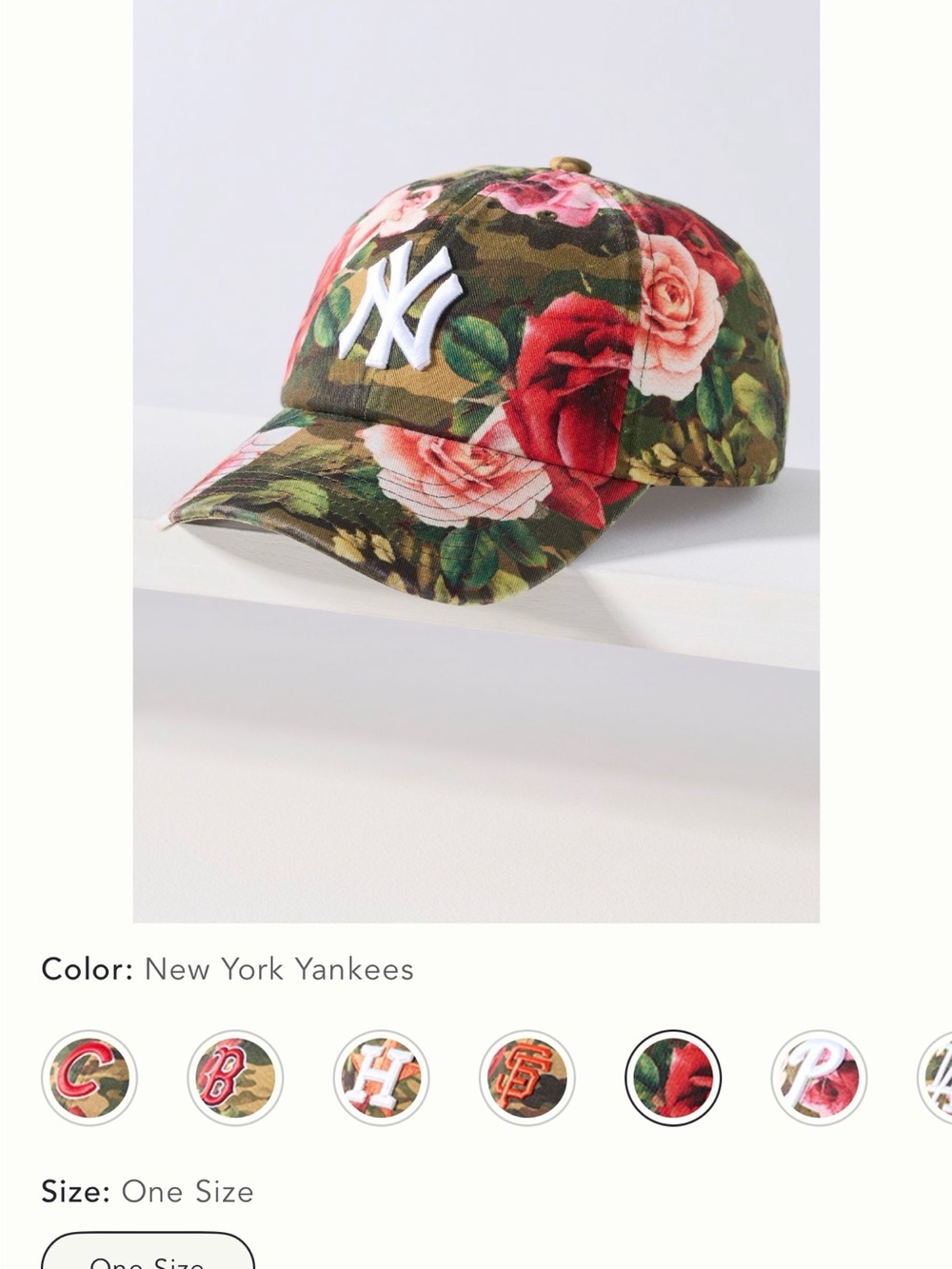 Mitchell & Ness Kids Floral Camo NY Yankees Cap - Green, Pink, Red